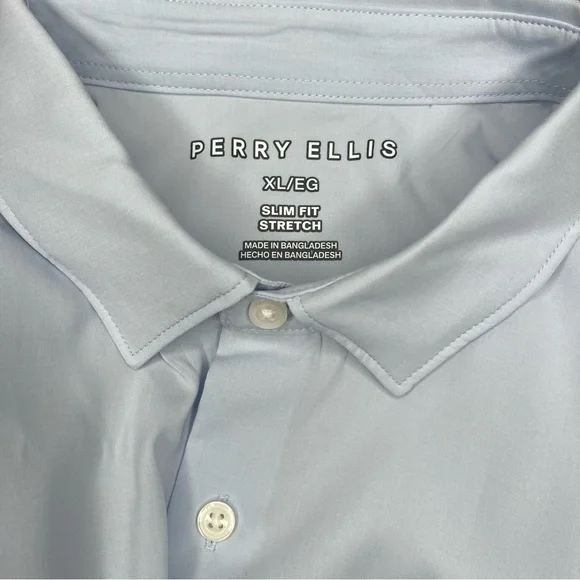 Perry Ellis Light Blue Dress Shirt Size L - Picture 3 of 4